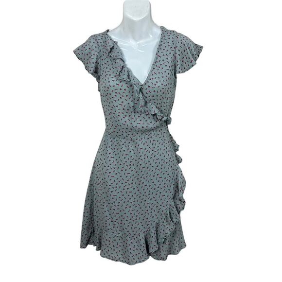 Urban Outfitters Kimichi Blue Pins And Needles Ruffle Wrap Mini Dress si… - Picture 6 of 10